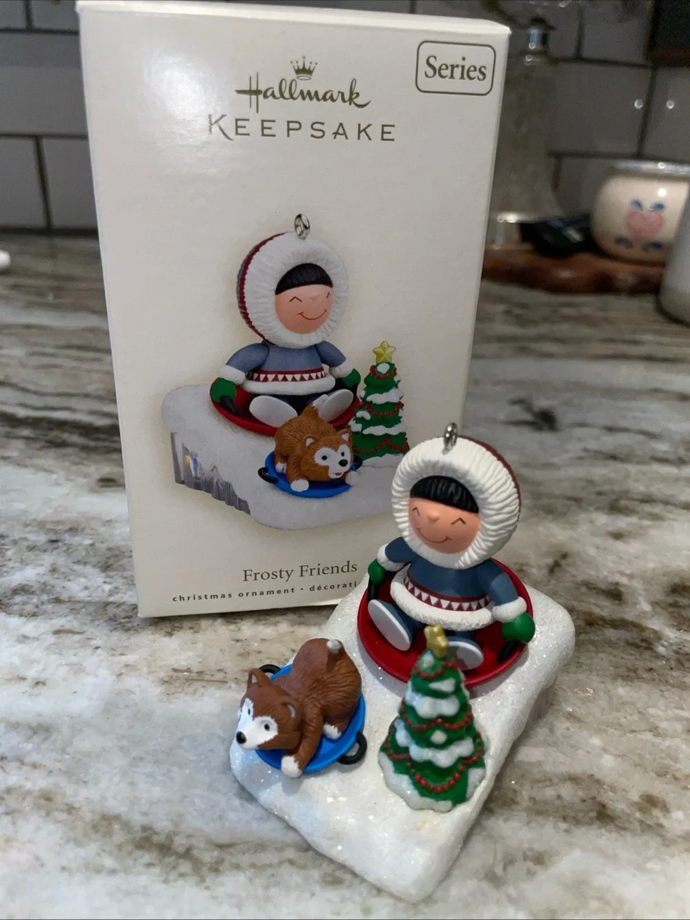 Hallmark 2008 Frosty Friends #29 Sledding Husky Keepsake Ornament InOriginal Box